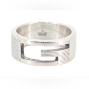 Gucci G Logo Sterling Silver Ring sz 6.25 (GGXX060)